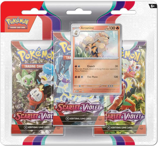 Pokemon TCG Scarlet & Violet 3 Pack Blister Arcanine