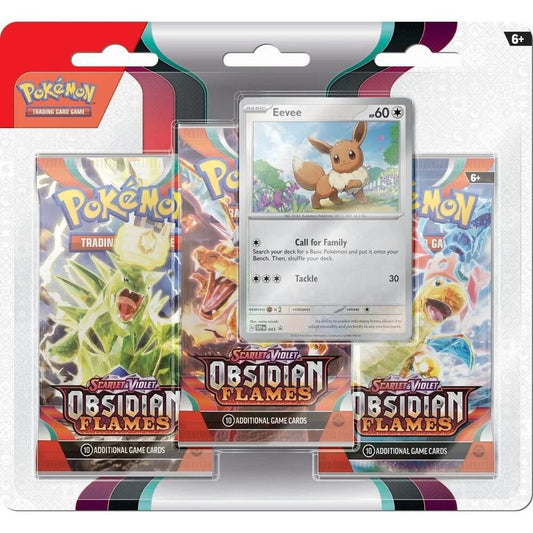 Pokemon TCG Obsidian Flames 3 Pack Blister Eevee