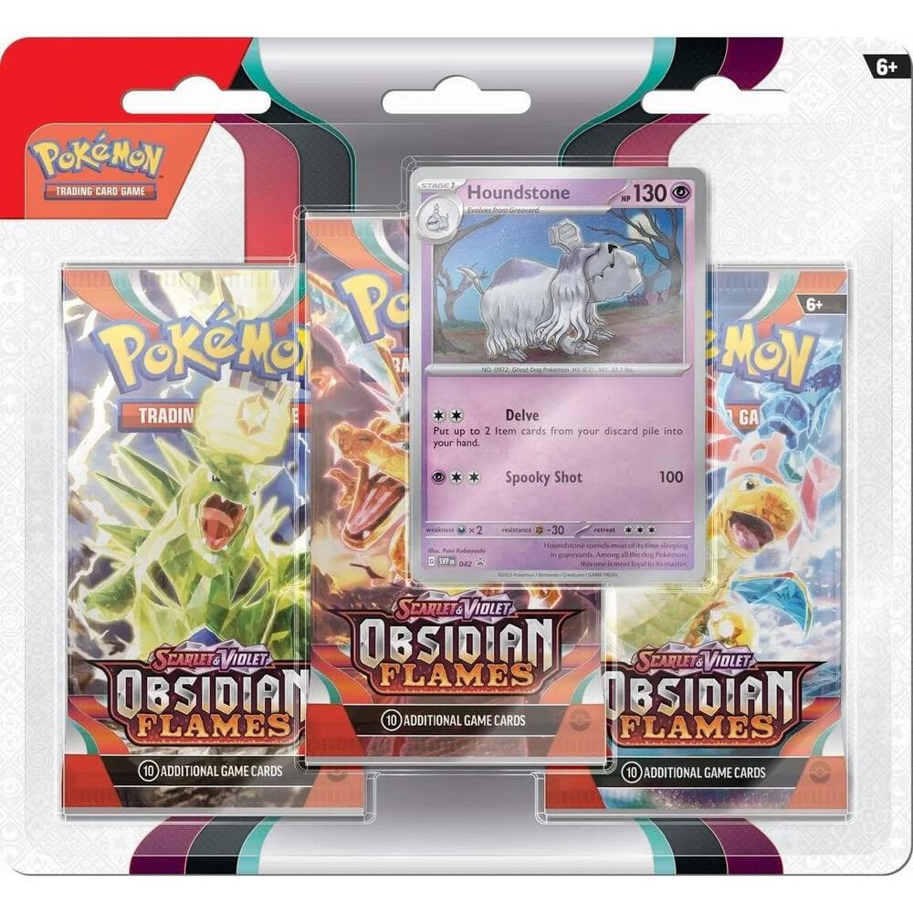 Pokemon TCG Obsidian Flames 3 Pack Blister Houndstone
