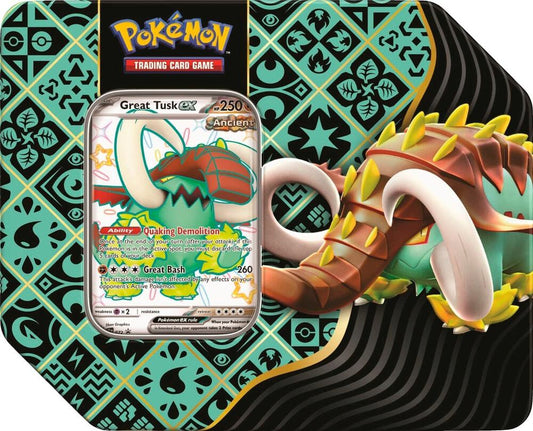 Pokemon TCG Paldean Fates Tin Great Tusk ex