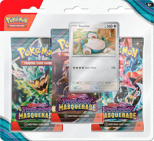 Pokemon TCG Twilight Masquerade 3 Pack Blister Snorlax