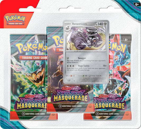 Pokemon TCG Twilight Masquerade 3 Pack Blister Revavroom