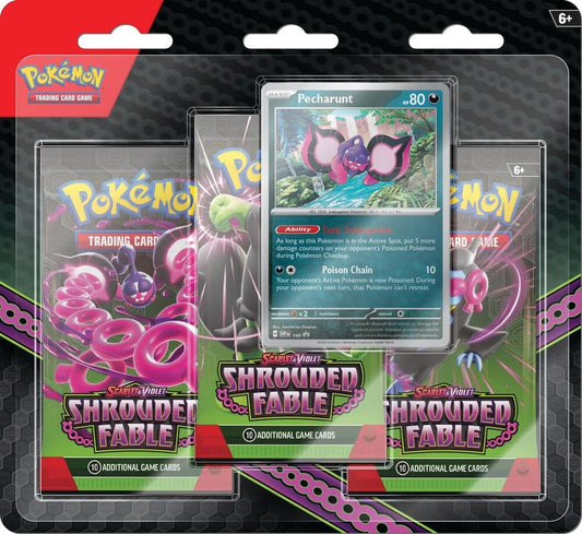 Pokemon TCG Shrouded Fable 3 Pack Blister Pecharunt