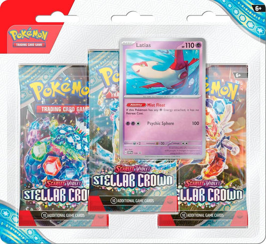 Pokemon TCG Stellar Crown 3 Pack Blisters Latias