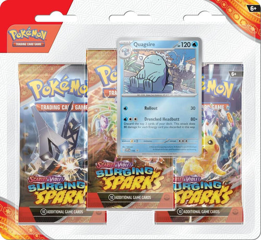 Pokemon TCG Surging Sparks 3 Pack Blisters Quagsire