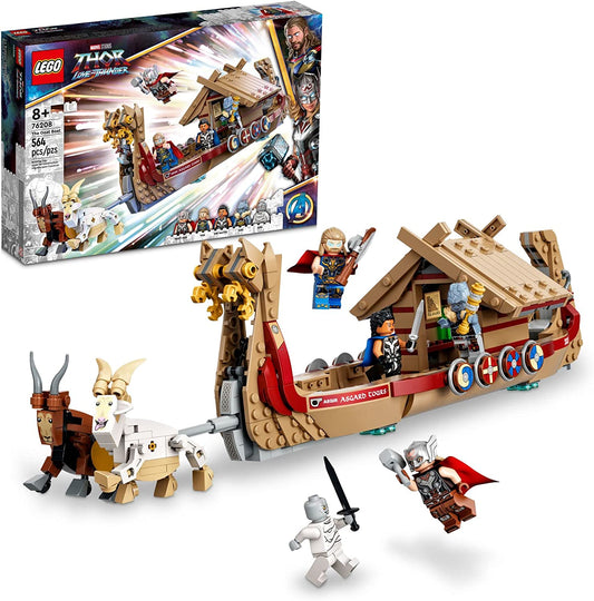 LEGO Marvel The Goat Boat 76208 Building Kit; Collectible Thor Construction Toy with 5 Minifigures for Kids Aged 8+ (564 Pieces)